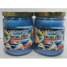 Smoke Odor Exterminator 13oz Jar Candle, Shave Ice 2 Pack.