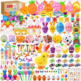 DIYDEC 199pcs Easter Party Bag Fillers, Easter bulk Party Favors Toys Easter Rabbit Chicken tattoo stickers Pull Back Cars Egg Supplies Present for Basket Stuffers Party Favors Egg Hunt for Kids