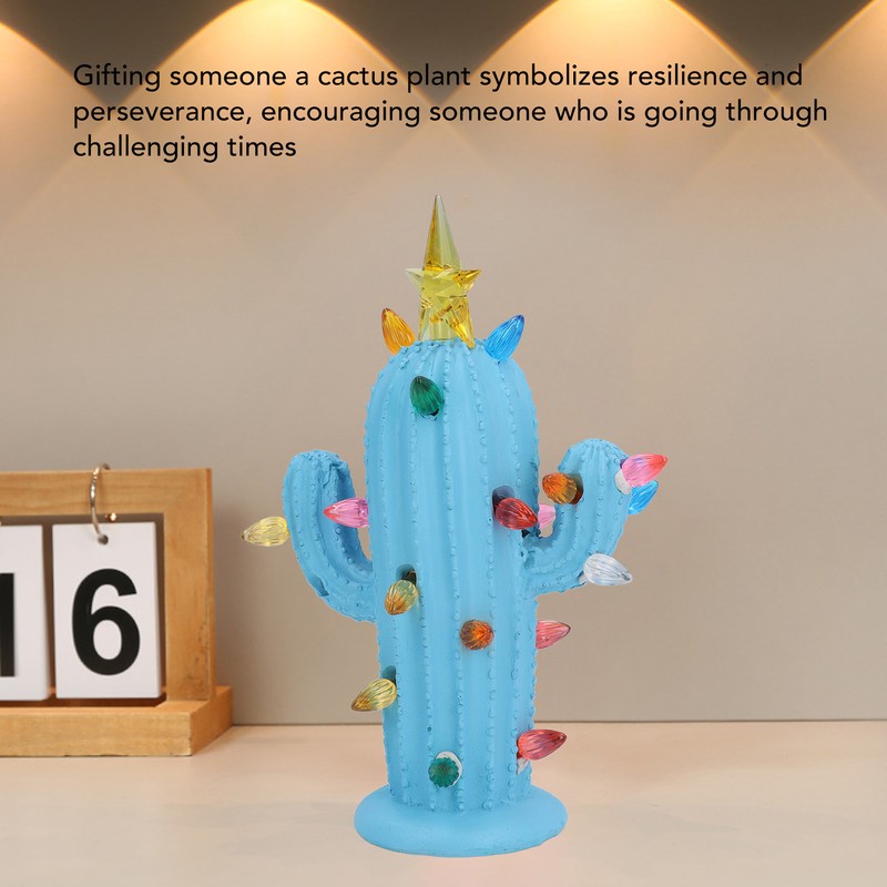Cactus Figurine Resin Home Decor Plant Cactus Christmas Tree with