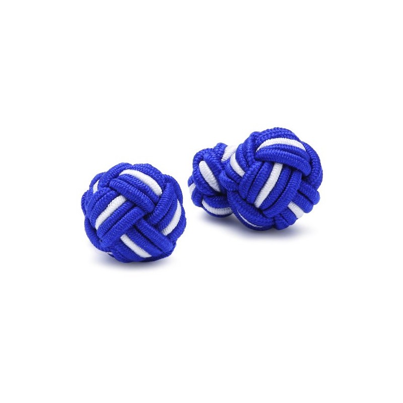 Teroon Unisex Cufflinks 610009 Silk Knot blue-white