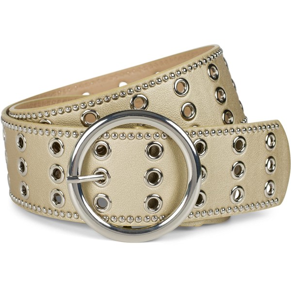 styleBREAKER 03010122 Women's Wide Belt with Hole Rivets and Round
