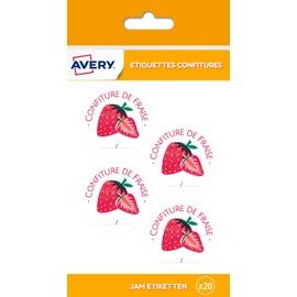 Avery Bag of 20 Strawberry Jam Labels