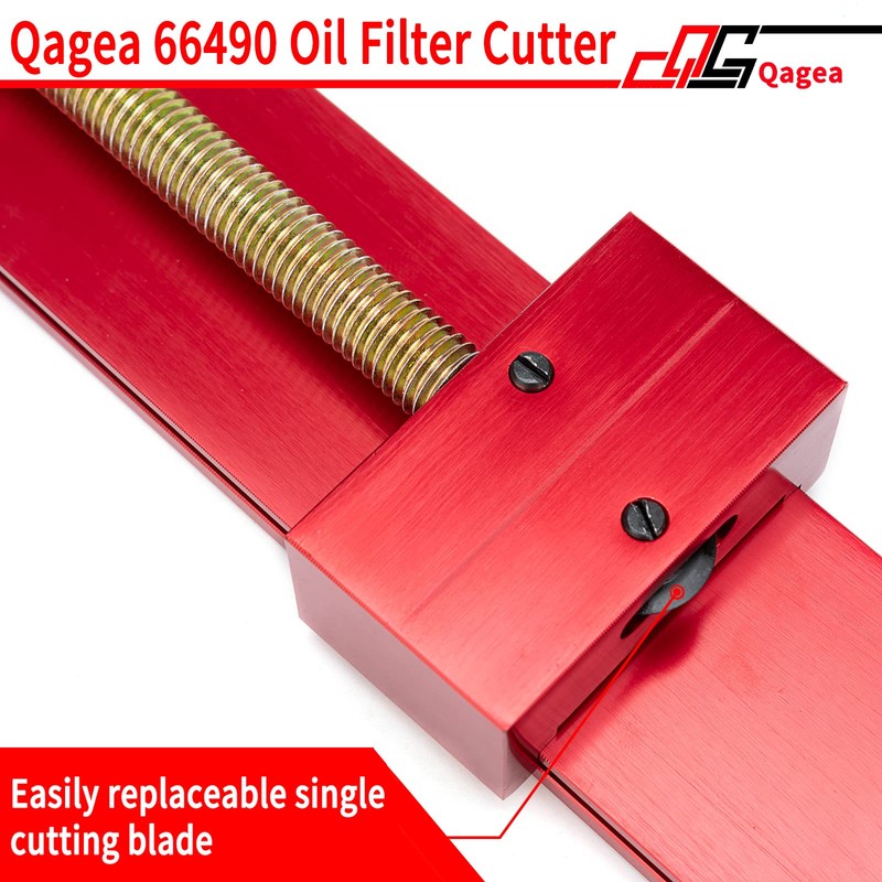 Qagea 66490 Oil Filter Cutter with Nylon Vise Jaws, Oil