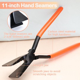 LEONTOOL 11-Inch Hand Seamers - Sheet Metal Tools with PVC Handle - Bending & Flattening Pliers