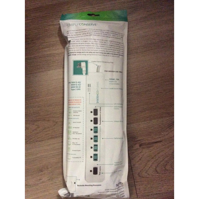 simply conserve 7-outlet advanced Power Strip (NEW)