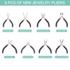 HARFINGTON 8pcs Jewelry Pliers Kits Jewelry Making Pliers Tool Needle/Round/End