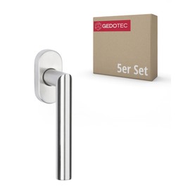 Gedotec Window Handle, Pack of 5, Stainless Steel, Window Olive 4-Way Ball Locking, Tilt Grid Olive without Locking Cylinder, Design Window Fittings for Windows and Patio Doors and Balcony Doors