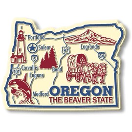 Oregon Giant State Magnet by Classic Magnets, 3.5" x 2.6", Collectible Souvenirs Made in The USA