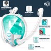 KLERICER Double Tubes Full Face Snorkel Mask,New Breathing Mode 180°