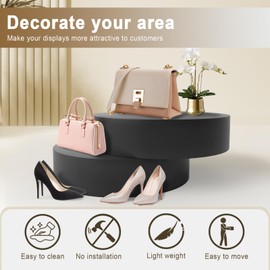 Jueraori 23.6x5.9in Round Mannequin Display Pedestal Stands, Bridal Shop Cylinder Plinth Raiser Stand, Party Event Decor Platform Base Tables For Model Comic-Con Air Conditioner Heightening