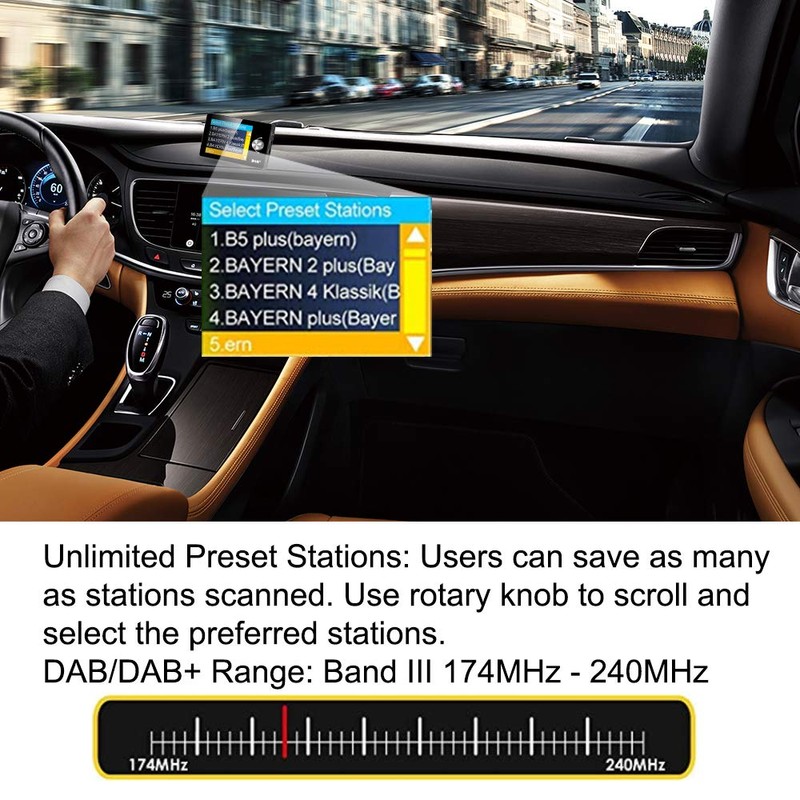 EZoneTronics Car DAB/DAB+ Radio Adaptor[2.8" Colorful Display], Portable DAB Digital