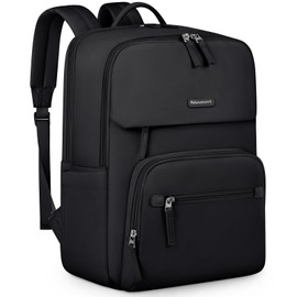 RAINSMORE Laptop Backpack for Women 15.6 Inch Computer Bag Lightweight School Backpack Waterproof Travel Backpack for School,Work,Travel, Black