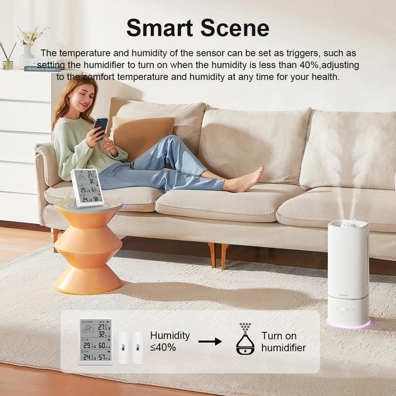 WiFi Thermometer Hygrometer Indoor: Digital Smart Temperature Humidity Monitor with