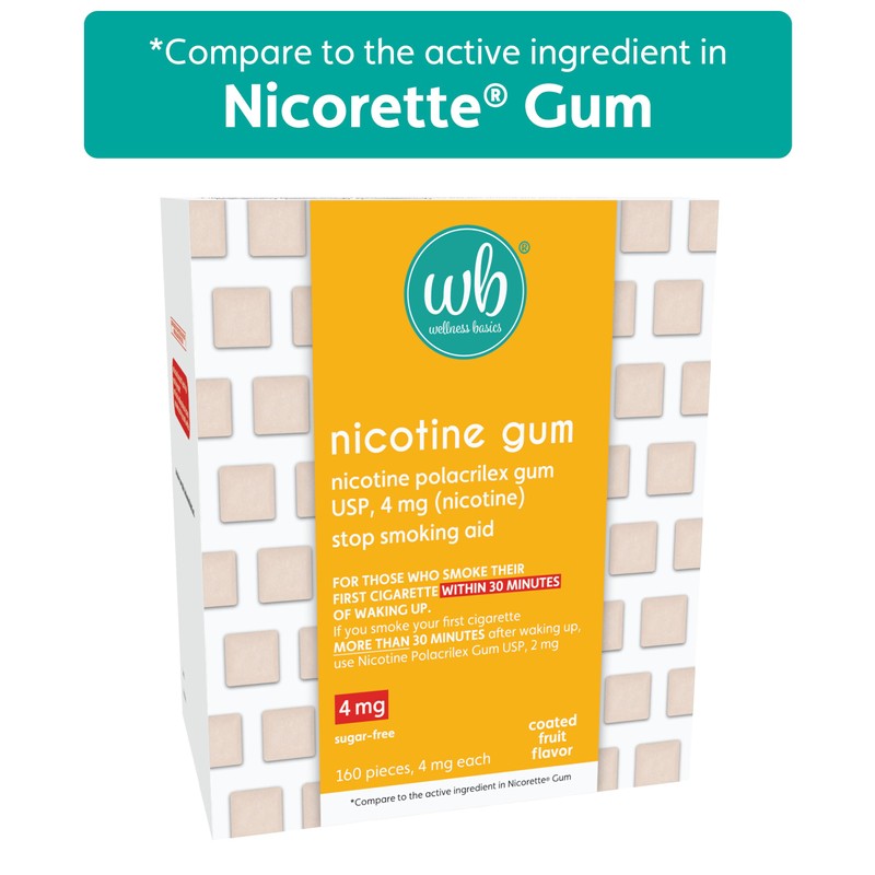 Wellness Basics - 4mg Nicotine Gum (Fruit Flavor - 160