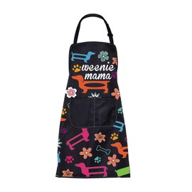 ENSIANTH Weenie Mama Gift Weenie Mama Apron Dachshund Cooking Kitchen Aprons Weenie Dog Mom Gift Dachshund Lover Weiner Dog Gift (weenie mama apron)