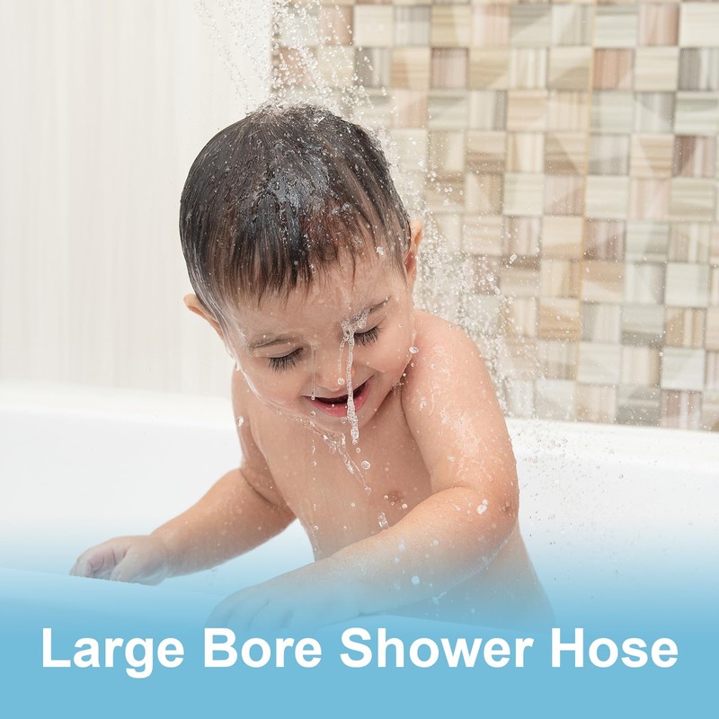 OFFO Large Bore Shower Hose, 11mm Bore High-Flow Anti-Kink Shower