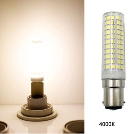 Lxcom Lighting BA15D 15W LED Corn Bulb Dimmable Natural White 4000K BA15D Double Contact Bayonet Base 136 LEDs 2835 SMD 120W Equivalent JD Type T3 T4 Bulbs for Sewing Machine Pendants Light, 2 Pack