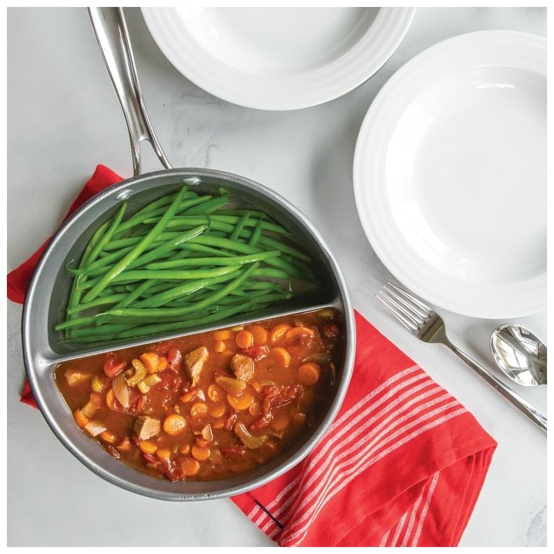 Nordic Ware 2-in-1 Divided Nonstick Saucepan - 10 inch diameter;