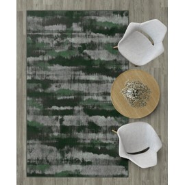 Brumlow Mills Contemporary Abstract Home Indoor Area Rug with Modern Colorful Print Pattern, Perfect for Kitchen Rug, Living, Dining, Doorway or Bedroom Décor, 5' x 8', Green