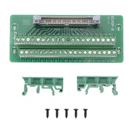 Peakloong IDC40P 40Pin Connector Strip Breakout Board Terminal Block Plug PLC Interface with Bracket, for PLC, DIN Rail Mount