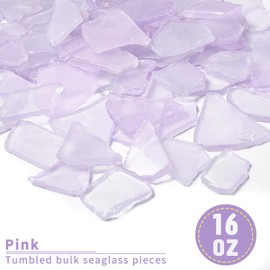 Versatile Sea Glass for Crafts - 16oz Purple Frosted Dyed Seaglass Pieces for DIY, Vase Filler, Art Craft Supplies, Beach Wedding, Home Decor