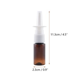 12PCS 20ml Refillable Amber Plastic Nasal Spray Bottles Fine Mist Sprayer Nose Cleanser Containers Vials for Essential Oils and Perfumes 0.7Ounce