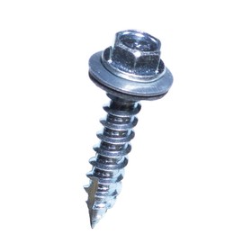 Eagle 1 - # 14 Metal Roofing Screws (250 Count) 1.25" & 2.5" inch Painted Hex Washer Head Sheet Metal Roof Screw. Metal to Wood, Sheet Metal Roofing Siding Screws EPDM Washer (2.5", Zinc/Unpainted)
