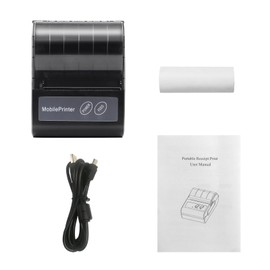Portable BT 80mm Thermal Receipt Printer Mini Bill POS Mobile Printer with Rechargeable Battery Support ESC/POS Compatible with for Android IOS Win for Restaurant Supermarket Kitchen Office S