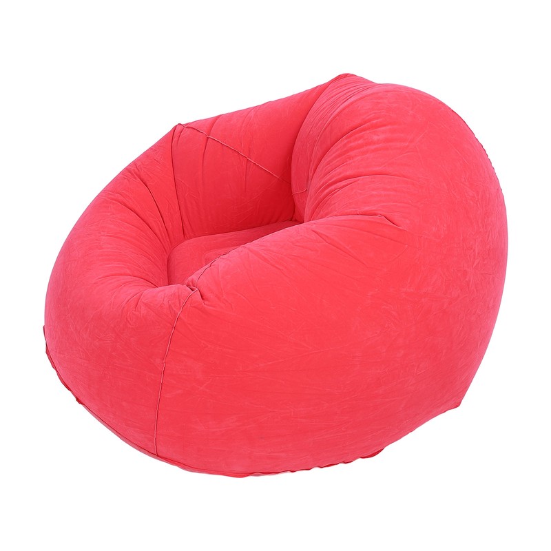 Inflatable Lounge Chair Flocking PVC Portable Folding Blow Up Sofa