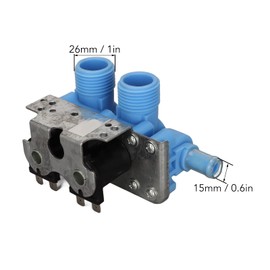 Water Inlet Valve Blue Double Head PP Washer Water Inlet Valve Replacement for 205613 WP358276 (110-120V)