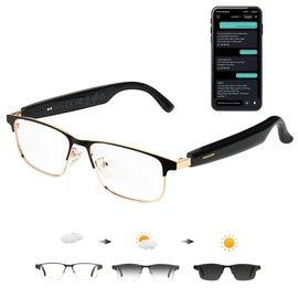 OICIIDO Ai Translation Smart Glasses with Chat GPT, Bluetooth Glasses for Men Women with 164+ Language & Accents, Translation Glasses Color-Change Lens, Open Ear Lighweight Eyeware