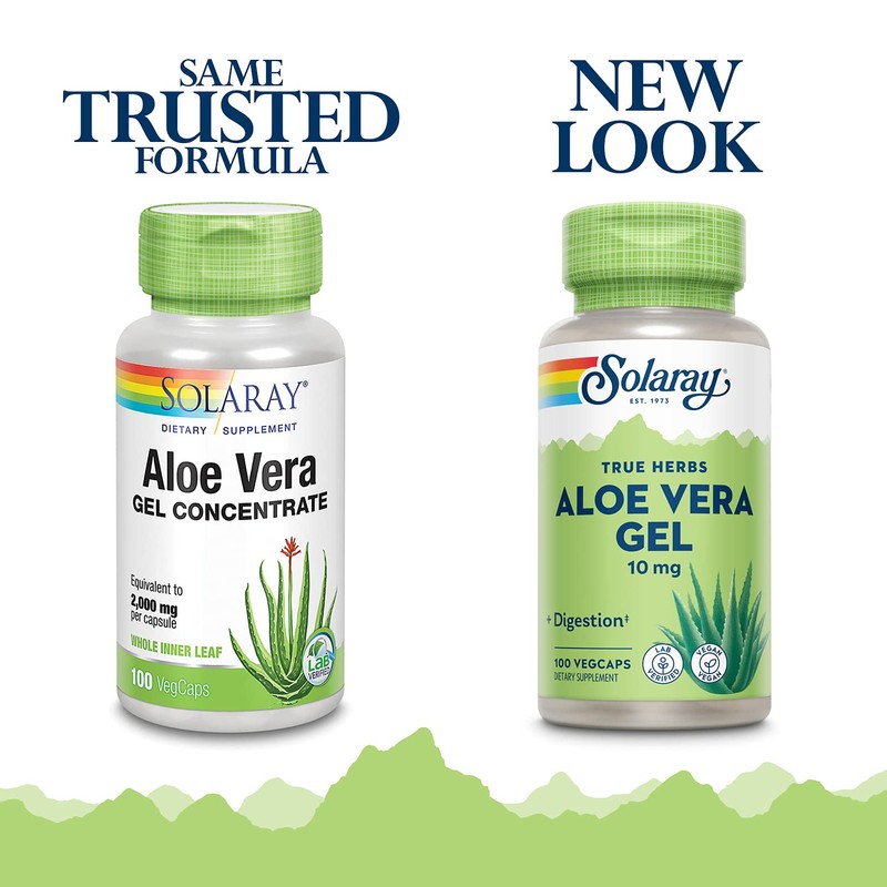 Aloe Vera Gel 2000mg Solaray 100 VCaps