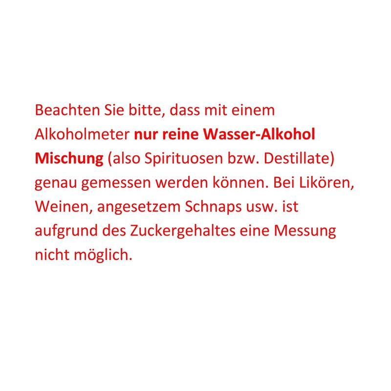 Dr. Richter Alkoholmeter 0-100 Vol% (ohne Thermometer) Qualitätsprodukt, geliefert in