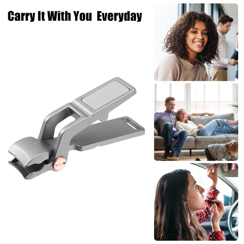 VOCOSTE Nail Clippers for Women Portable Gray Stainless Steel Nail