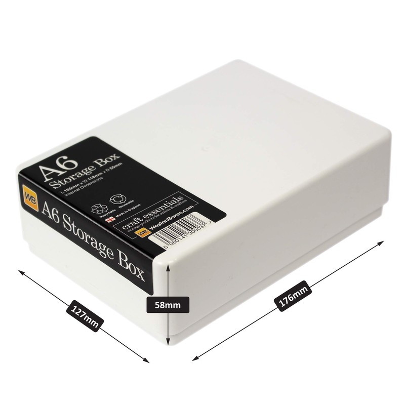 WestonBoxes A6 Plastic Craft Storage Boxes for Art Supplies, Paper