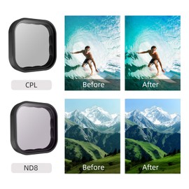 Filter CPL ND8 ND16 ND32 Pack Compatible with Go Pro Hero 13 Black, Neutral Density and Polarising Filter Kit Lens Protector for Go Pro 13 Accessories