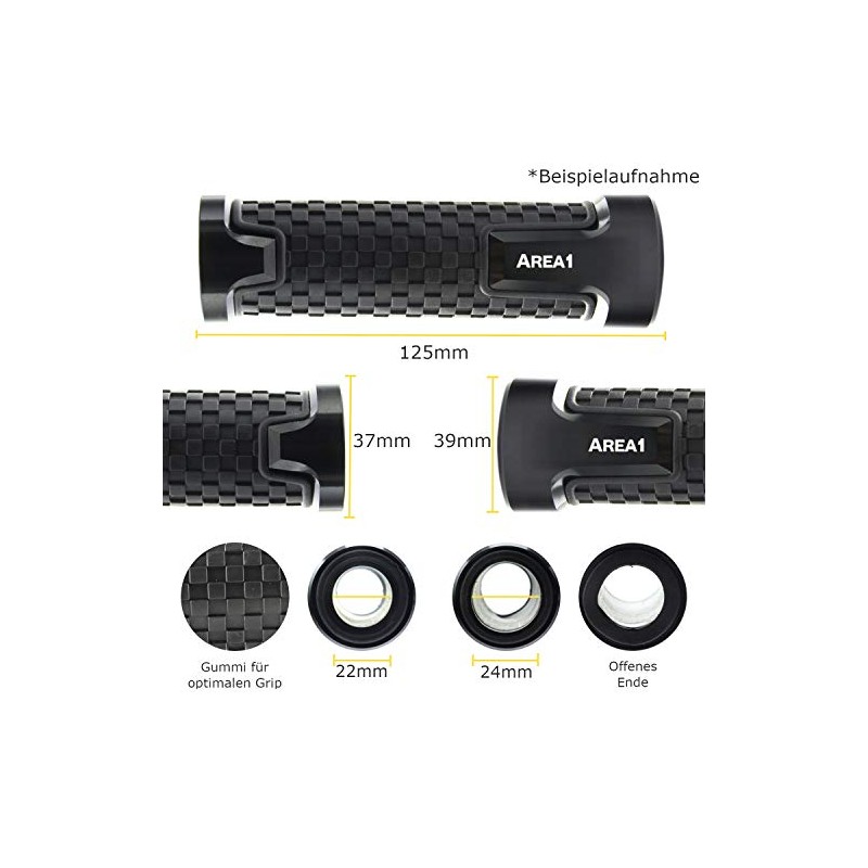 Universal Motorcycle Scooter Handlebar Grips Rubber Open 22 + 24-25
