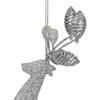 5.5" Silver Glitter Leaping Reindeer Christmas Ornament