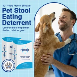 For-Bid Stool Eating Deterrent for Dogs & Cats – Vet-Recommended Coprophagia Deterrent for Dogs for 50+ Years – Effective, Pet Safe, Helps Reduce Odors & Won't Alter Food Taste – Made in The USA