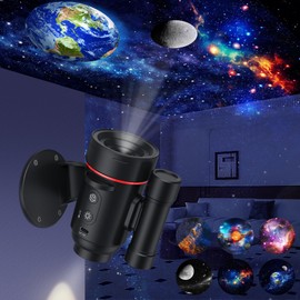 Galaxy Star Projector, Rechargeable HD Planetarium Projector with 2000mAh Battery, Wall-mounted Ceiling Projector, 360° Rotation Space Nebula Scenarios Room Lights for Bedroom Decor