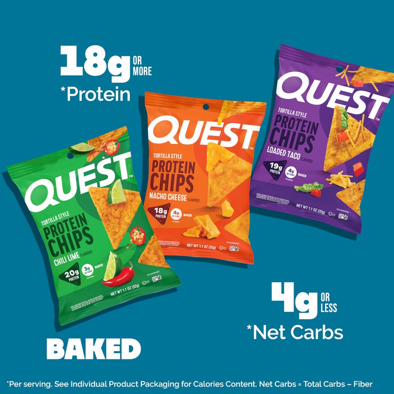 Quest Nutrition Tortilla Style Protein Chips Variety Pack, Chili Lime,