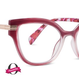 Peepers by PeeperSpecs Oprah's Favorite Women's Marquee Cateye Blue Light Blocking Reading Glasses - Red/Spice Quartz +1.25