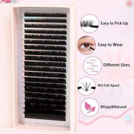 C Curl Mixed Lash Trays by SoCal Beauty - Faux Mink Eyelash Extensions (6-15mm), 20 Rows per Tray, Color-Coded, Aluminum Backing & Window View - Salon Quality Lashes