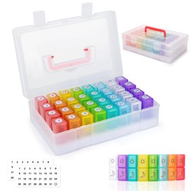 Monthly Pill Organizer 2 Times a Day,30 Day Pill Organizer 2X a Day,Pill Boxes and Organizer 2 Times a Day with Travel Case,Moth Pill Box Am Pm Month Pill Box Organizer with 32 Daily Compartments