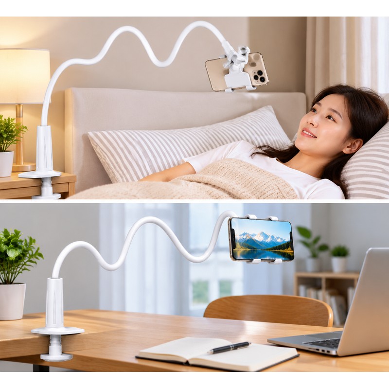 Flexible Gooseneck Phone Holder Stand – Adjustable Lazy Bedside Mobile