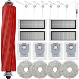 Soniicmomo Soniicmomo Zubeh?r f1r Roborcok Q Revo (Nicht kompatibel mit Roborcok Qrevo S) Staubsauger, Zubeh?r-Set mit Hauptb1rste, Staubbeutel, Wischt1che, HEPA-Filter, Seitenb1rsten Ersatzteil Kit (Wei?)
