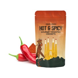 Tricky Cricky Edible Flavored Cricket Snacks for Humans - USA Grown - Unique & Healthy Gourmet Snacks for Adults - High Protein, Low Carb, Low Calorie Dried Edible Bugs for People - Hot & Spicy - 1 Oz