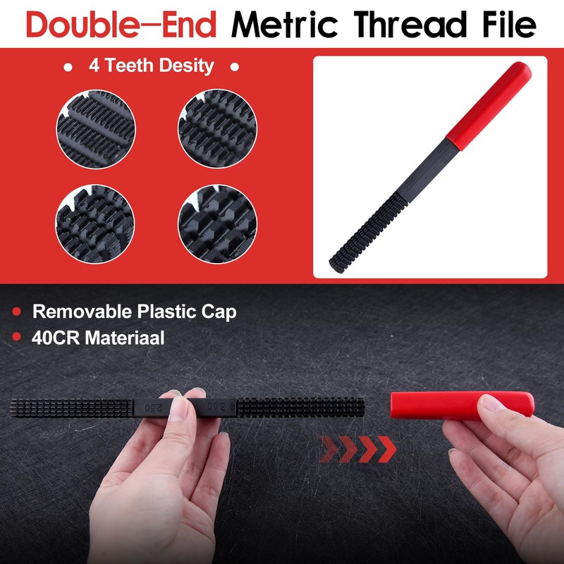 LEONTOOL 15 Pieces Metric Thread Chaser Set, M6 M8 M10