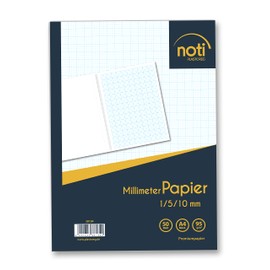 Plastoreg Graph Paper/Millimetre Pad A4 50 Pages Premium Paper 95 g/m² with Blue Grid / Lines in 1/5/10 mm for Technical Drawings