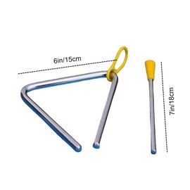 Triangle Percussion, Triangle Musical Instrument, Triangle Musical Instrument, 6 Inch Triangle Percussion Instrument, Musical Teaching Aid for Early Education, Suitable for Adults, Toddlers